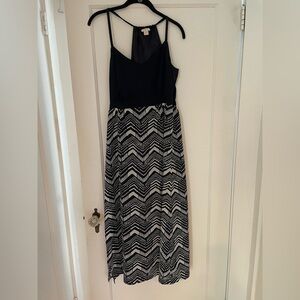 J. Crew navy and white dress